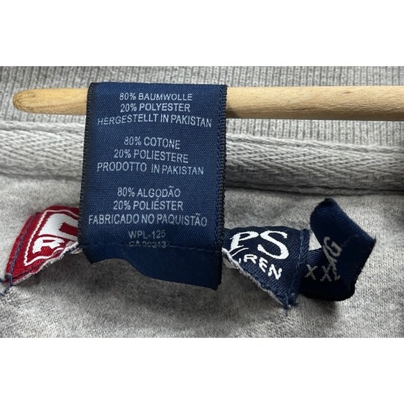 Chaps Ralph Lauren Mens XXL Gray 1/4 Zip Sweatshirt Pullover Crest Logo - Picture 4 of 7